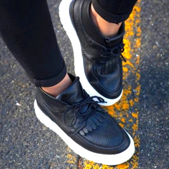 Dr. Martens Shoes - Dr. Martens Jemima Kiltie Chukka Mid Ankle Boot Sneaker Black Leather 8 Womens